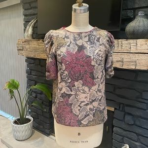 Anthropologie, Marie Floral Sequined Blouse